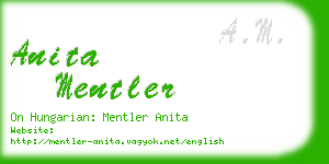 anita mentler business card